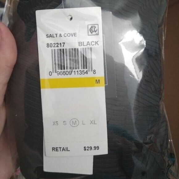 Salt + Cove Womens Juniors Ringing It Halter Swim Top Separates Black Small - Picture 9 of 9